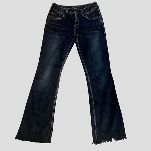 Silver Jeans Suki Bootcut Fringed Cuff Jeans Size 27 - Picture 1 of 13
